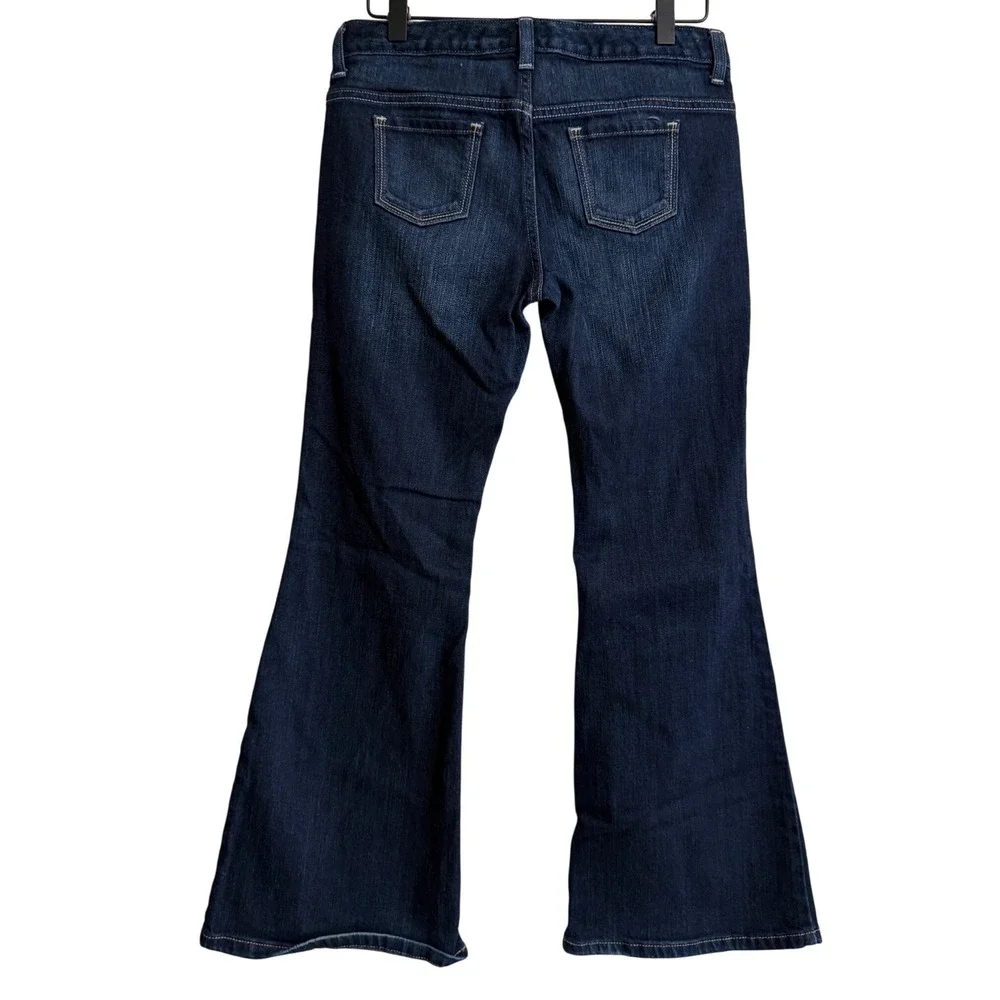 Old Navy Girls Dark Wash Flare Jeans Size 10 Plus Denim Pants‎ Stretch Blue